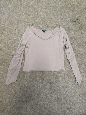 wild fable Light Mauve Long Sleeve Scoop Neck Top